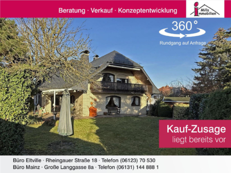 Schicke großzügige Unternehmervilla mit Blick und schönem Garten, 65399 Kiedrich, Einfamilienhaus