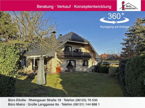 Schicke großzügige Unternehmervilla mit Blick und schönem Garten, 65399 Kiedrich, Einfamilienhaus