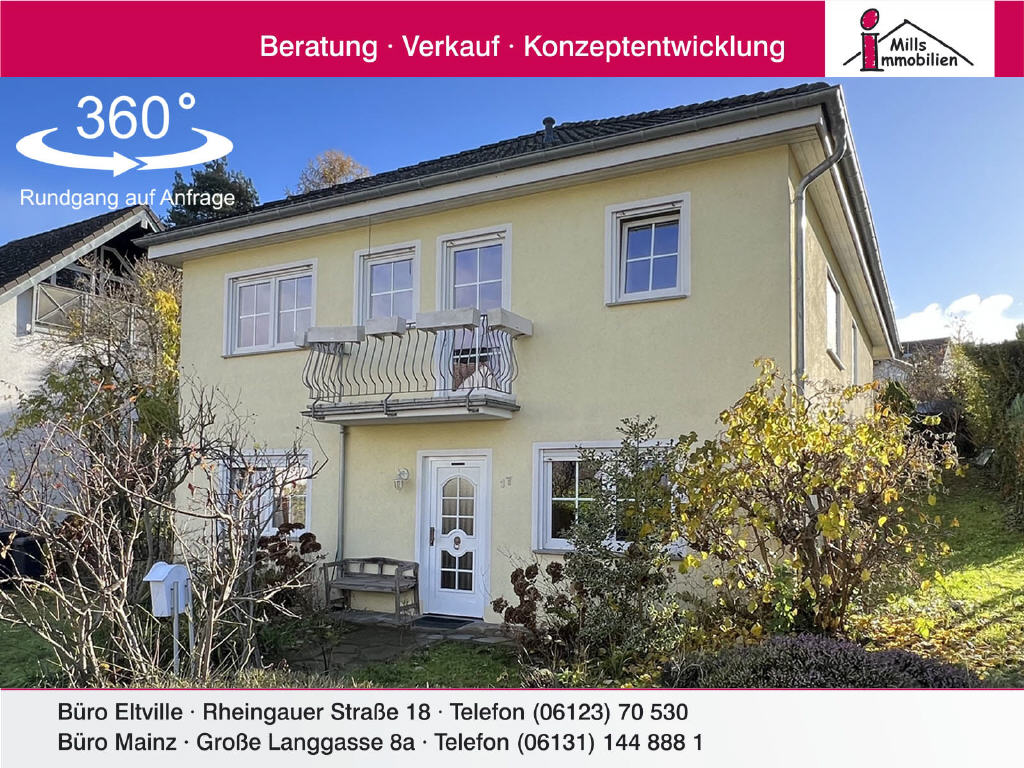 Top-Lage in Budenheim: Großes Einfamilienhaus mit Balkon, Terrasse und Garten, 55257 Budenheim, Einfamilienhaus