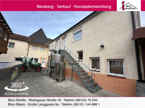 Schönes kleines Weingut in Oestrich-Winkel: Wohnhaus mit Probierstube, Einliegerwohnung und idyllischem Hof, 65375 Oestrich-Winkel, Einfamilienhaus