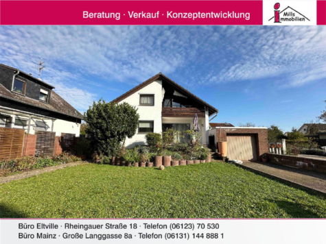 Großes 1-2 Familienhaus mit Balkon, Terrasse und Garten in schöner Ortsrandlage von Grolsheim, 55459 Grolsheim, Einfamilienhaus