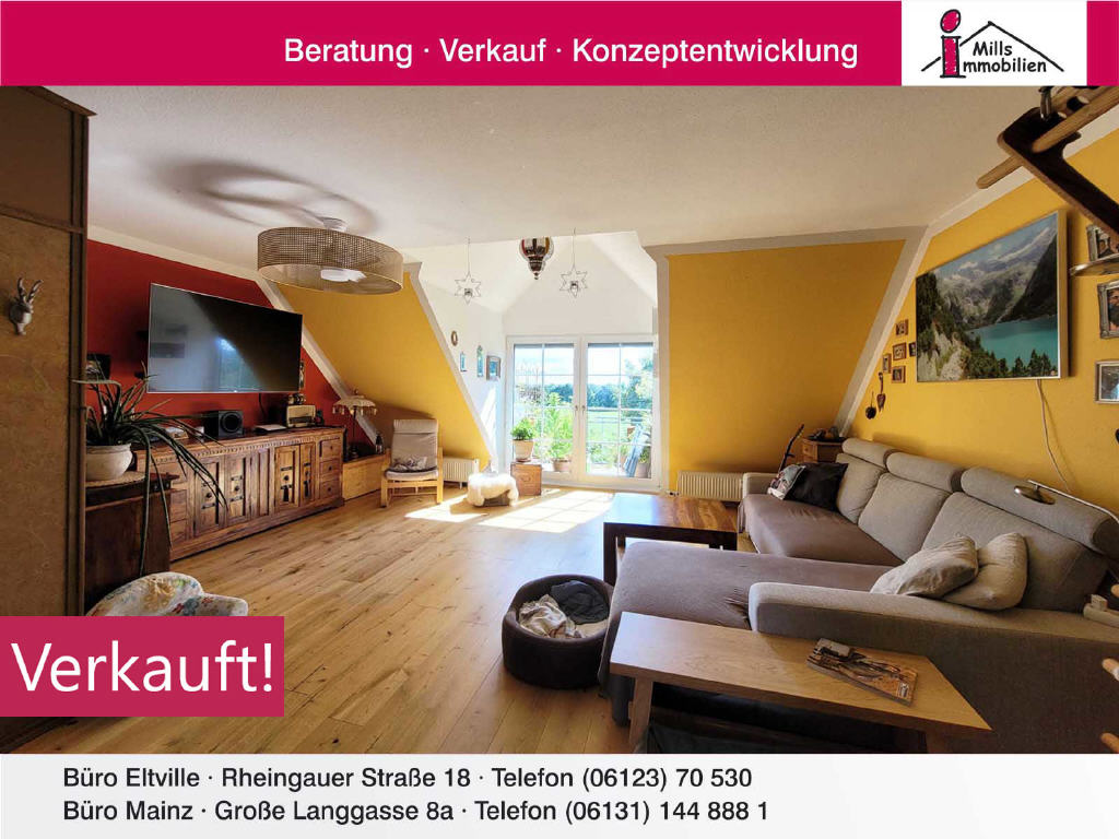 Helle und freundliche Maisonette-Wohnung mit Balkon und traumhaftem Ausblick in guter Lage von Rüsselsheim, 65428 Rüsselsheim am Main, Maisonettewohnung