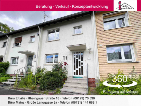 Hartenberg-Münchfeld: Schönes Einfamilienhaus mit Terrasse, Balkon und großem Garten, 55122 Mainz, Reihenhaus