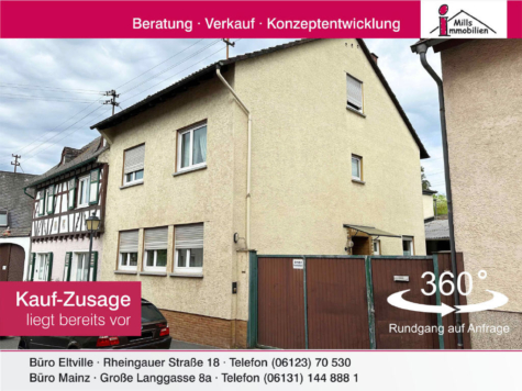 Sehr gepflegtes Einfamilienhaus mit Nebengebäude und kl. Garten, 65347 Eltville am Rhein, Einfamilienhaus