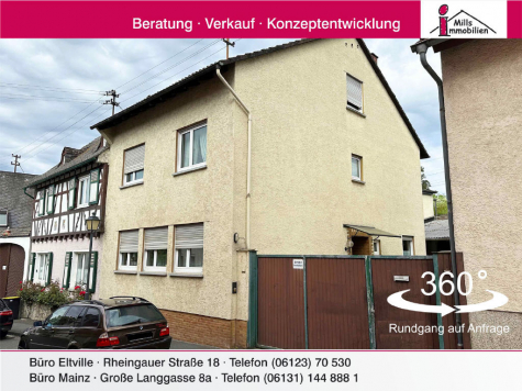 Sehr gepflegtes Einfamilienhaus mit Nebengebäude und kl. Garten, 65347 Eltville am Rhein, Einfamilienhaus