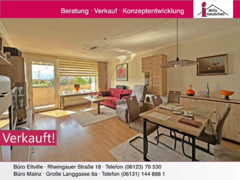 Großzügige Eigentumswohnung mit Balkon und Blick ins Grüne in guter Lage von Mainz-Kostheim, 55246 Wiesbaden, Wohnung