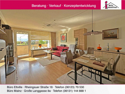 Großzügige Eigentumswohnung mit Balkon und Blick ins Grüne in guter Lage von Mainz-Kostheim, 55246 Wiesbaden, Wohnung