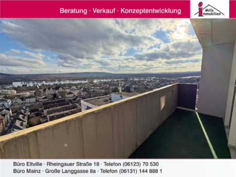 Gepflegtes 1 ZKB-Appartement mit Süd-Balkon und Rheinblick, 65366 Geisenheim, Wohnung