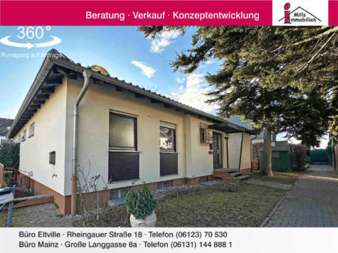 Großzügiger, massiv gebauter Bungalow mit Einliegerwohnung und großem Garten in Top-Lage, 55270 Ober-Olm, Einfamilienhaus