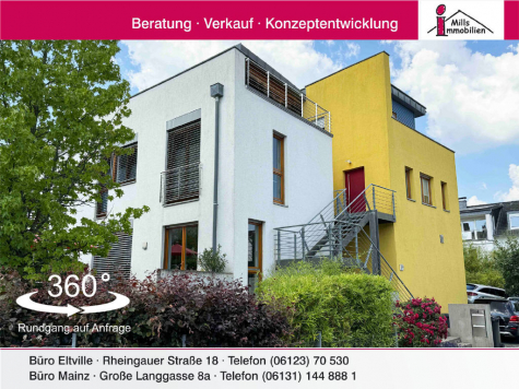 Hochwertiges Architektenhaus mit 2 Terrasse und schönem Blick + 2 ZKB-Wohnung in top Lage, 65201 Wiesbaden, Einfamilienhaus