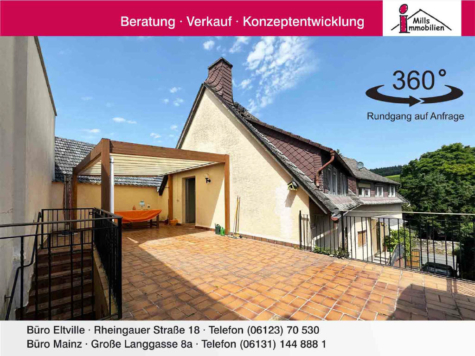 Ehemaliges Weingut mit großzügiger Dachterrasse, uneinsehbarem Innenhof und Scheune, 65399 Kiedrich, Einfamilienhaus