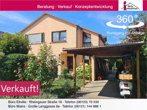 Attraktive Doppelhaushälfte mit sonnigem Garten in ruhiger Lage, 65343 Eltville am Rhein, Doppelhaushälfte