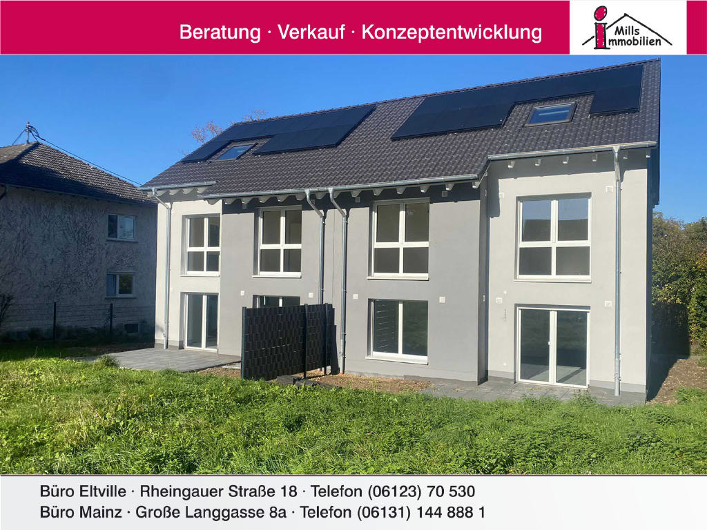 **Neubau-Erstbezug** Luxuriöse Doppelhaushälfte in gewachsener 1-A Lage, 55278 Undenheim, Doppelhaushälfte